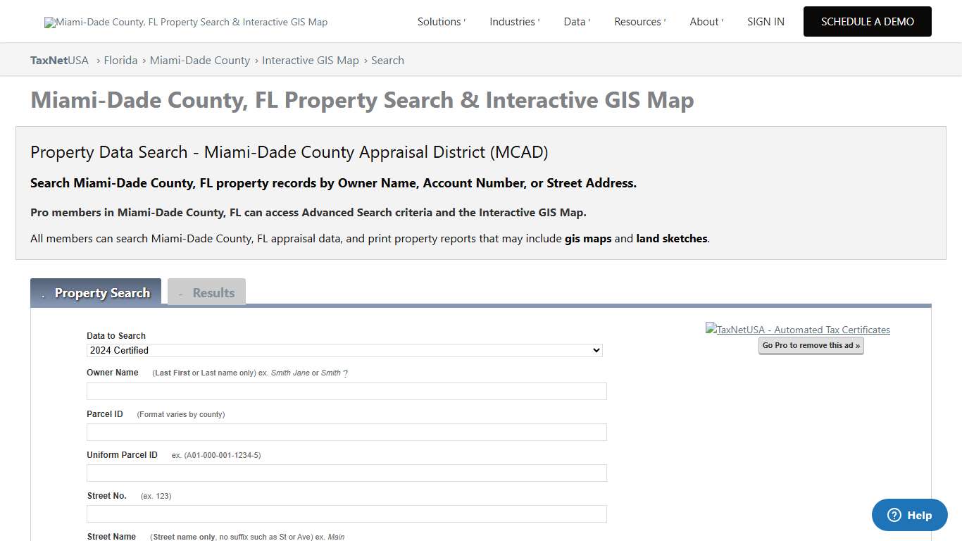 Miami-Dade County, FL Property Search & Interactive GIS Map